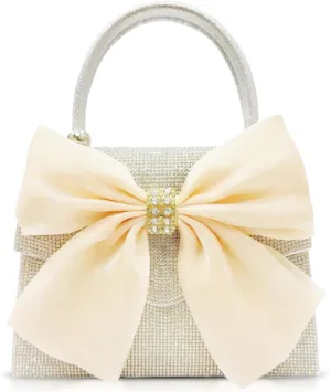 Evening Bag, Clutch Purses for Women, Ribbon Crossbody Bag for Wedding Party(Gold)