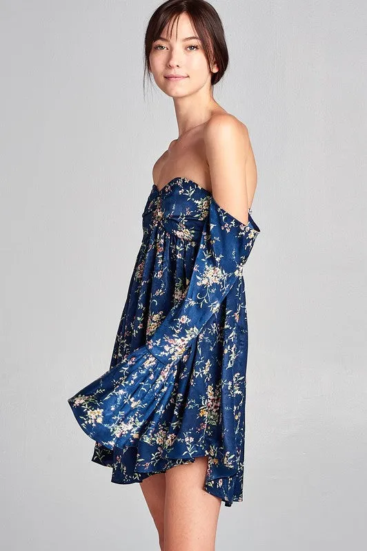 FLORAL BELL SLEEVE DRESS