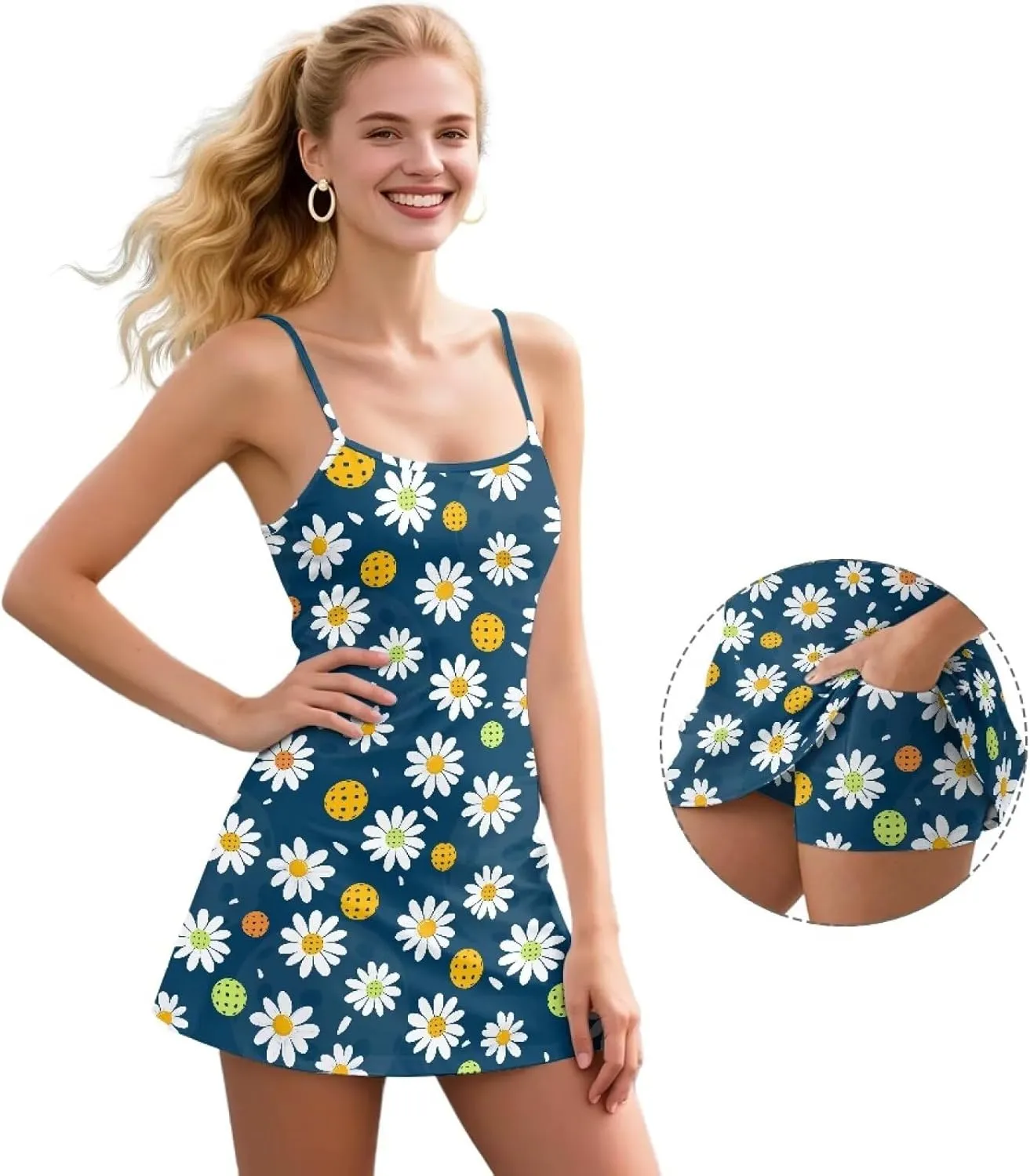 Golf Outfits for Women Summer Mini Spaghetti Strap Dress Workout Tennis Athletic Outfits