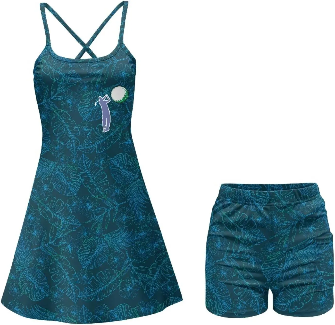 Golf Outfits for Women Summer Mini Spaghetti Strap Dress Workout Tennis Athletic Outfits
