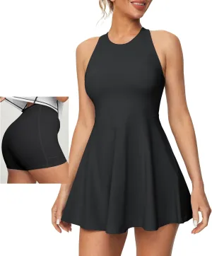Heathyoga Womens Tennis Dress with Shorts Underneath Athletic Dress for Women Summer Romper Dresses with Pockets Golf Outfits