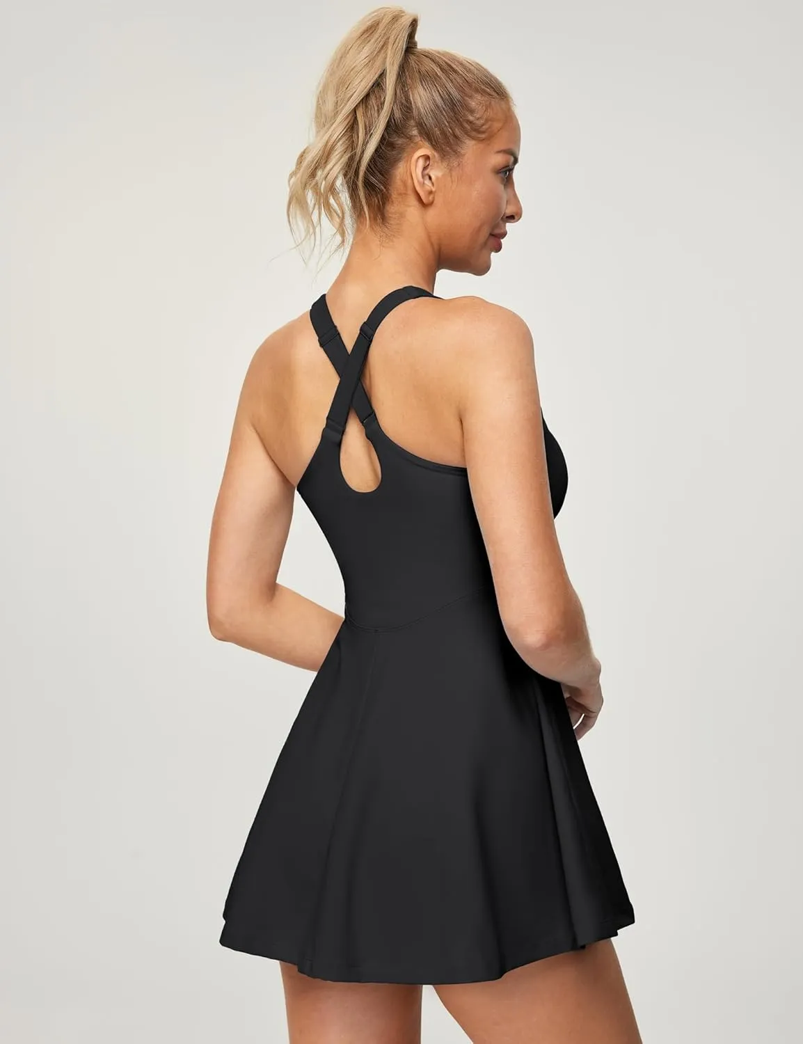 Heathyoga Womens Tennis Dress with Shorts Underneath Athletic Dress for Women Summer Romper Dresses with Pockets Golf Outfits