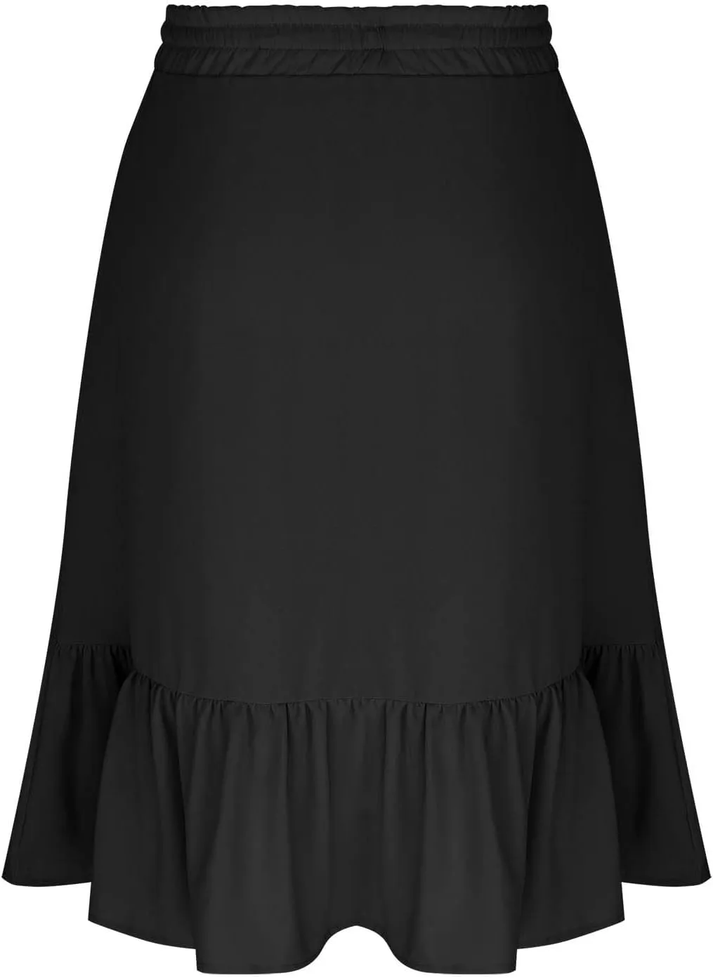 HGps8w Women's 2025 Summer Linen Midi Skirt, Trendy Casual Drawstring A-Line Elastic Waist Beach Dress Skirts with Pockets