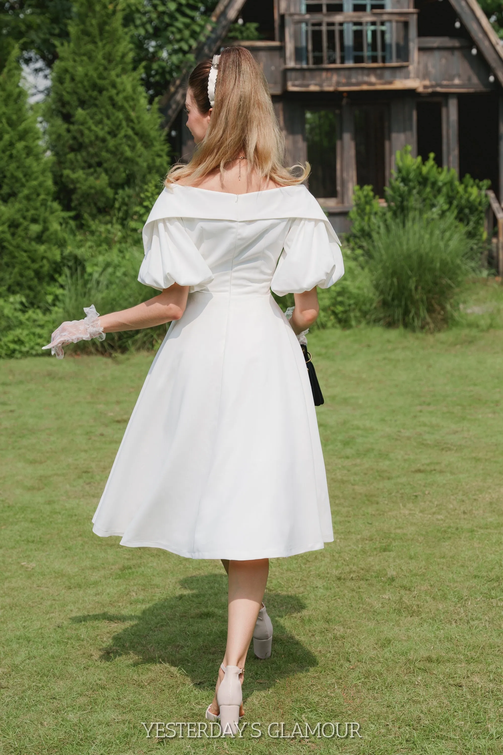 Jeffrey Off-Shoulder Puff Sleeve A-line Dress