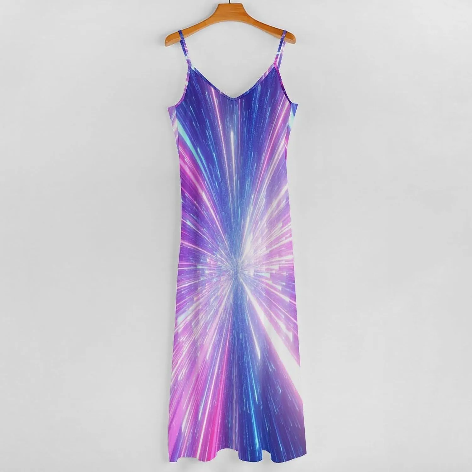 Lightning Star Cute Women's Casual Maxi Dresses Summer Spaghetti Straps Long Sleeveless Dress Sundress