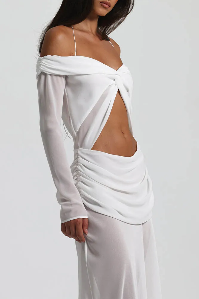 Moonlit Grace Off-Shoulder Dress
