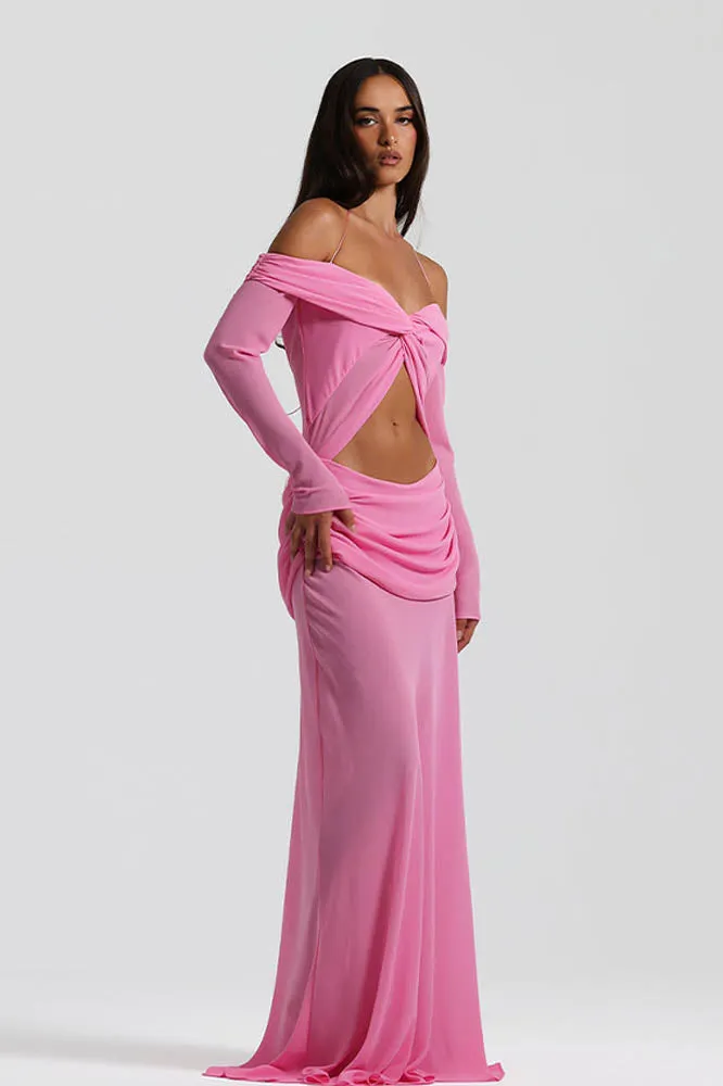 Moonlit Grace Off-Shoulder Dress