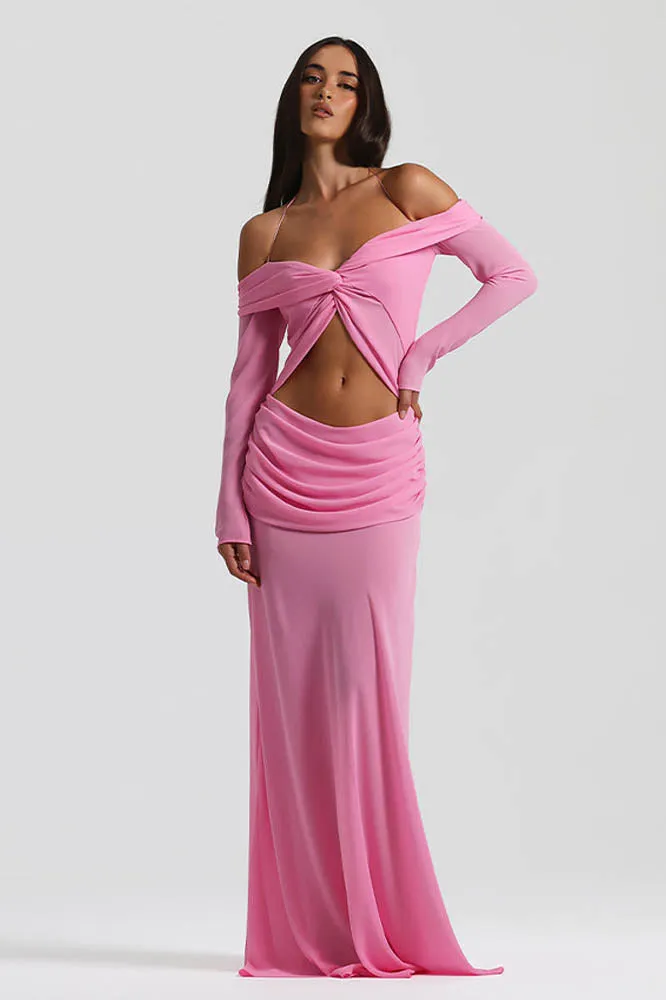 Moonlit Grace Off-Shoulder Dress