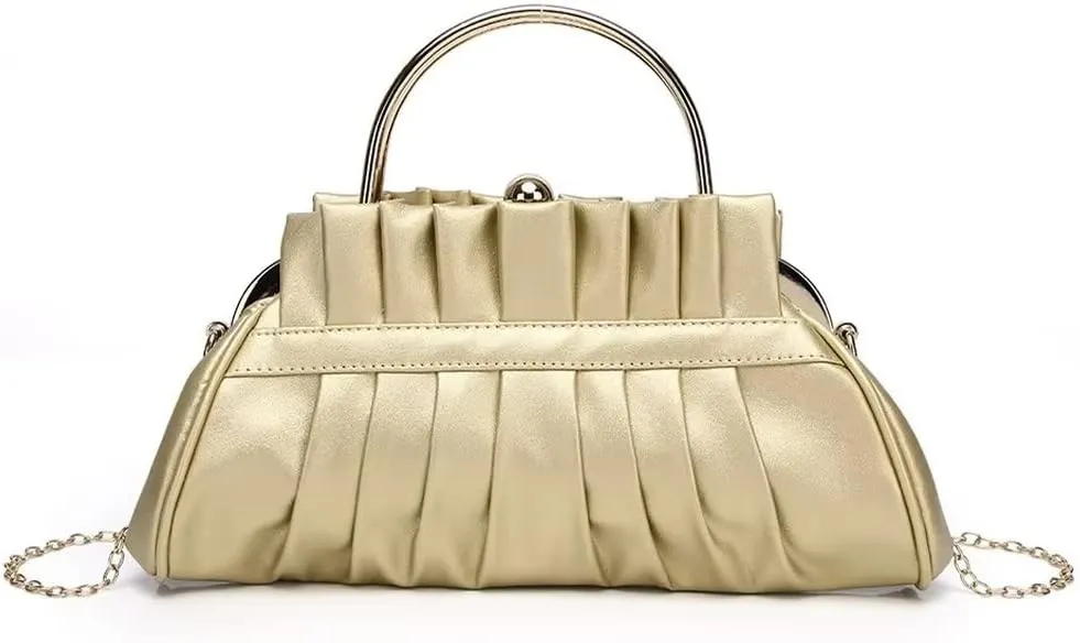 Mudono Clutch Bag for Women Vintage Leather Shoulder Bag Designer Top Handle Satchel Evening Clutch Purse with Chain Strap