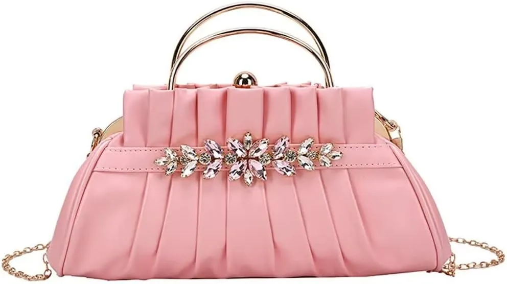 Mudono Clutch Bag for Women Vintage Leather Shoulder Bag Designer Top Handle Satchel Evening Clutch Purse with Chain Strap