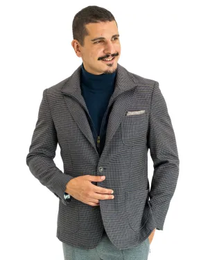 Navy & Rust Jacket With Detachable Zip Front Liner