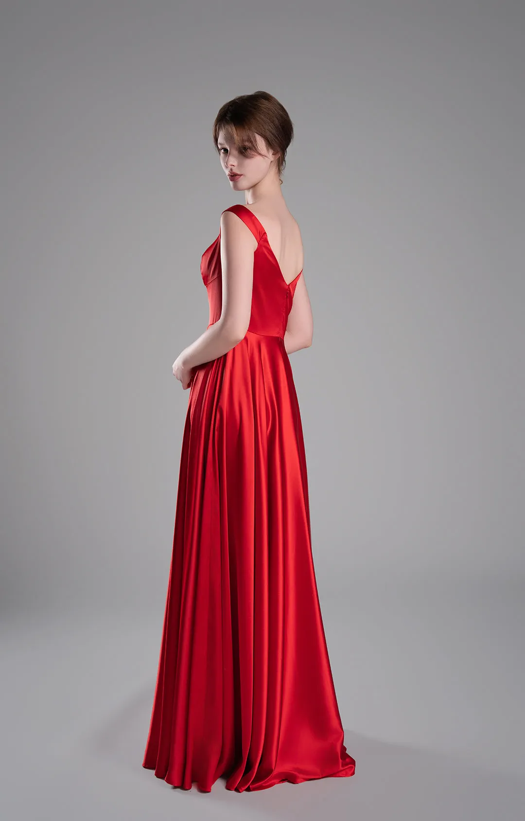 Off-Shoulder Flowing Side Slit A-Line Evening Dresses