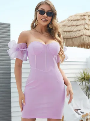 Off-Shoulder Seam Detail Bodycon Dress