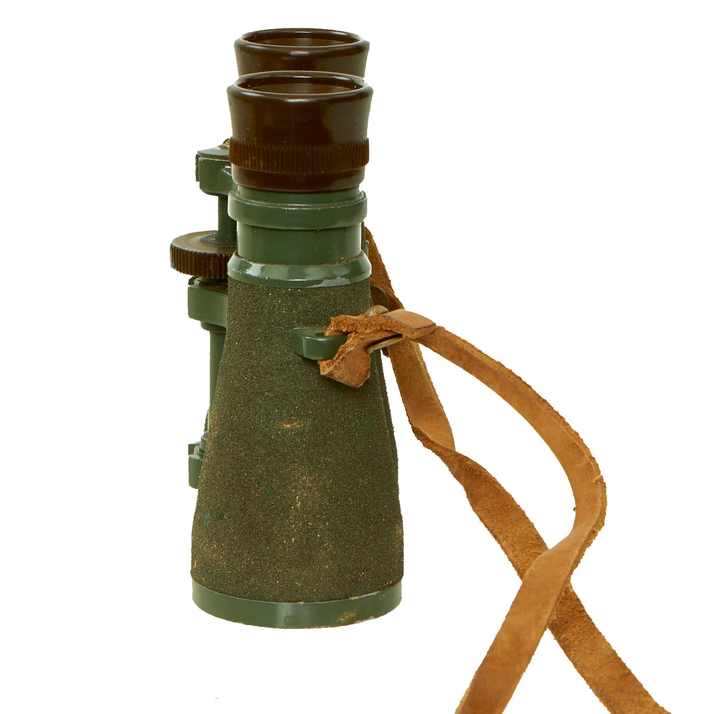 Original U.S. WWI US Army .08 Binoculars With Leather Neck Strap and Original Leather Case With Carry Strap - Unissued