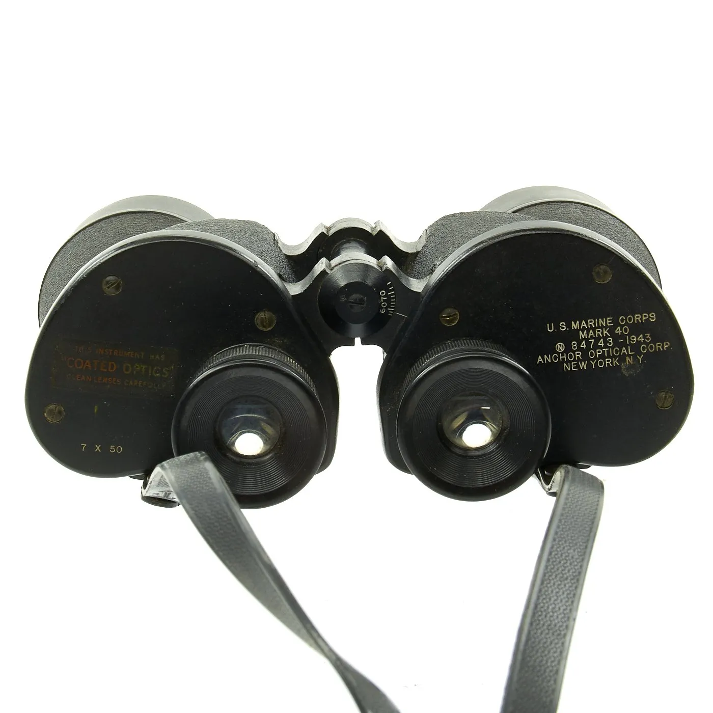 Original U.S. WWII USMC 1943 Mark 40 7X50 Binoculars by Anchor Optical Corporation