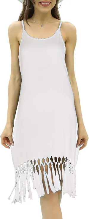 pinziko Women's 2023 Summer Casual Tank Dresses Sleeveless Swing Beach Sun Dress