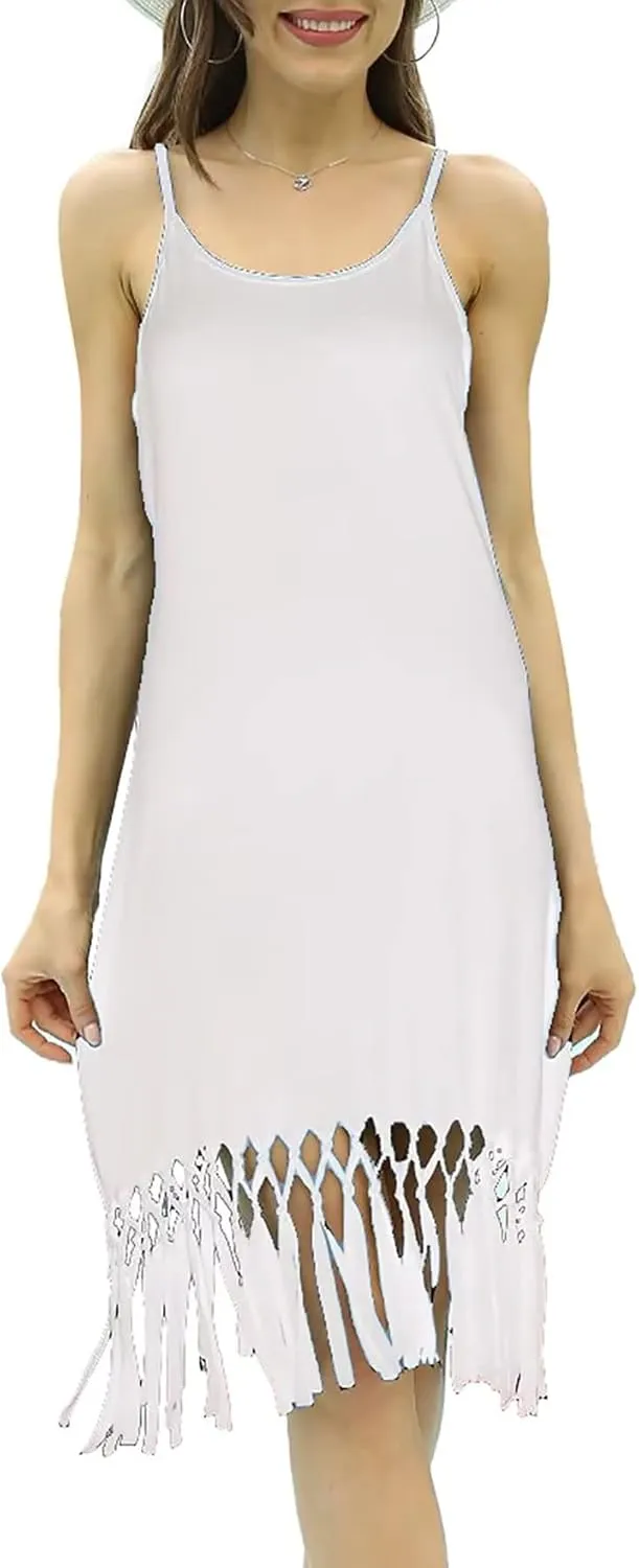 pinziko Women's 2023 Summer Casual Tank Dresses Sleeveless Swing Beach Sun Dress