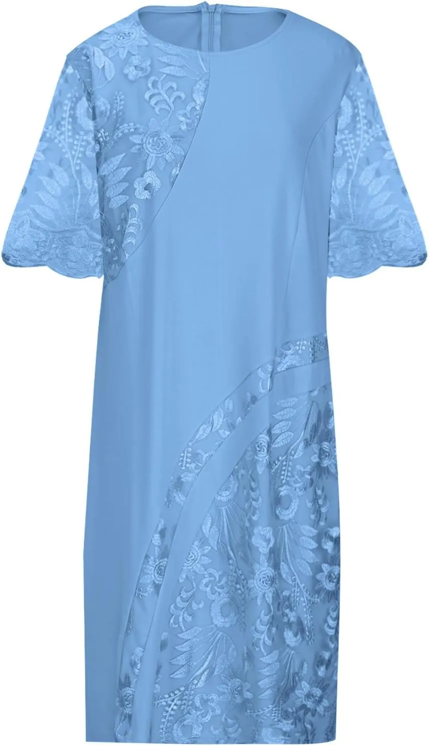 Plus Size Dresses Wedding Guest Women Formal Lace Cocktail Party Summer A Line Dress Evening Knee Length Midi Dress