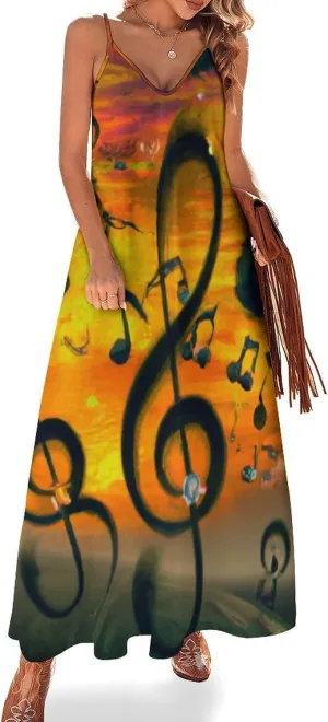 Red Dragon Pattern Women's Casual Maxi Dresses Summer Spaghetti Straps Long Sleeveless Dress Sundress