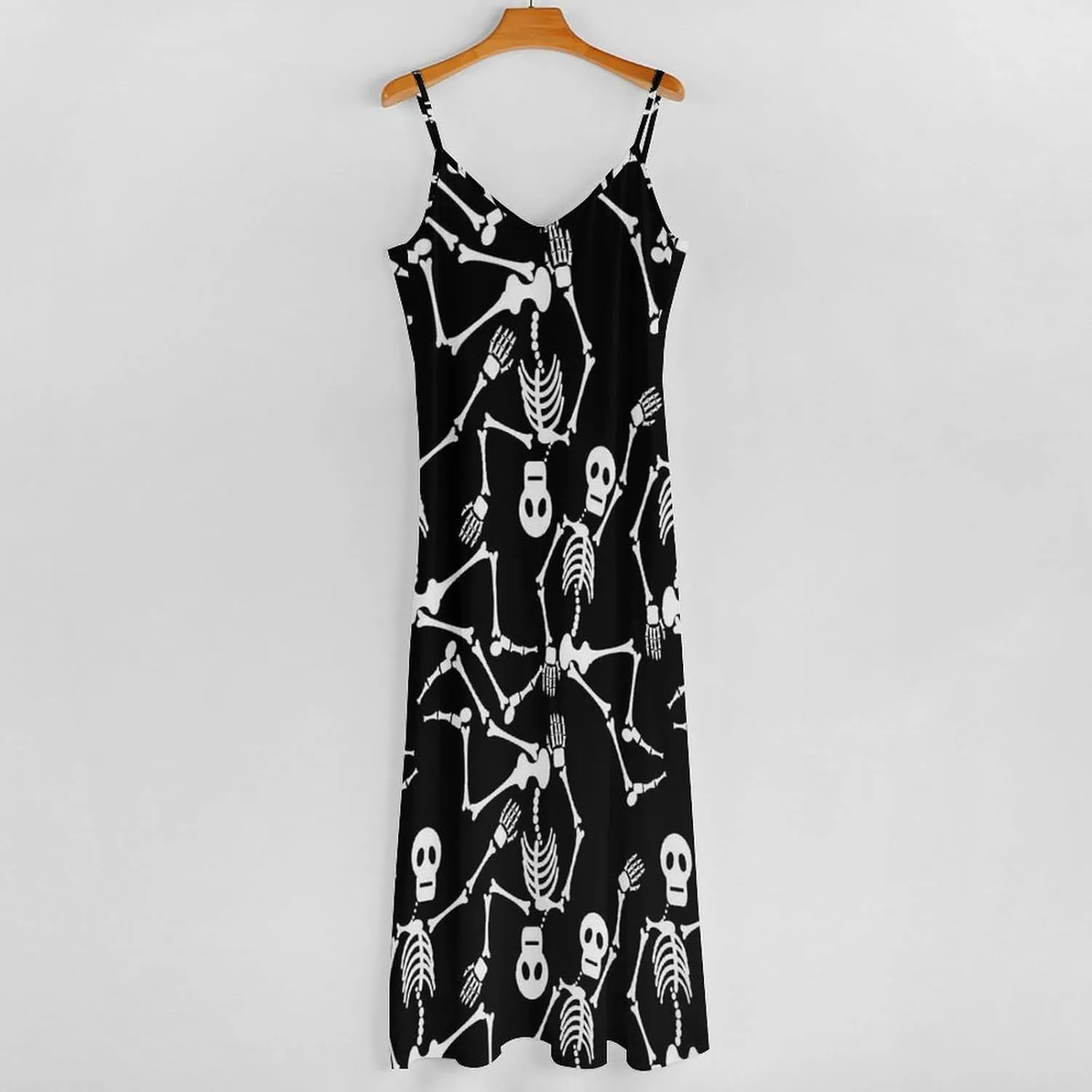 Red Dragon Pattern Women's Casual Maxi Dresses Summer Spaghetti Straps Long Sleeveless Dress Sundress