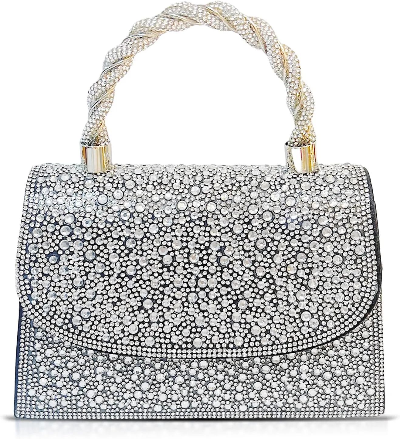 Rhinestone Evening Bag for Women, Fashions Clutch Purses, Crossbody Bag for Wedding Party(Black)