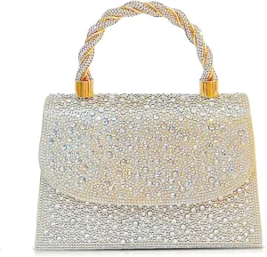Rhinestone Evening Bag for Women, Fashions Clutch Purses, Crossbody Bag for Wedding Party(Gold)