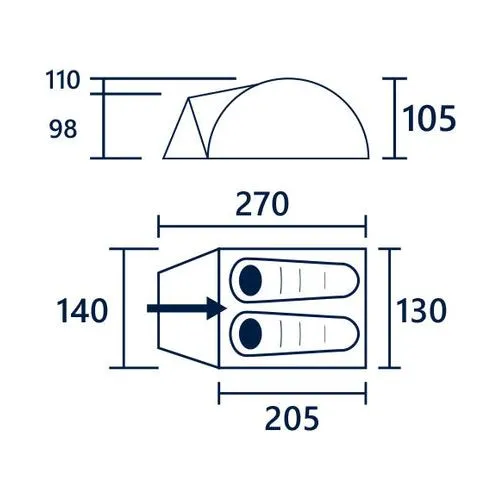 Rock N River Inis Pro 200 Tent - 2  Person