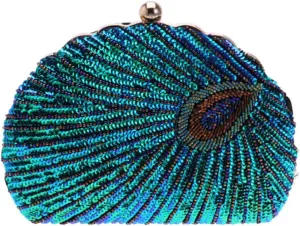 Sparkling Clutch Bag Women Evening Handbag Fashion Clutch Bag Banquet Purse, Green, 22X16X5CM