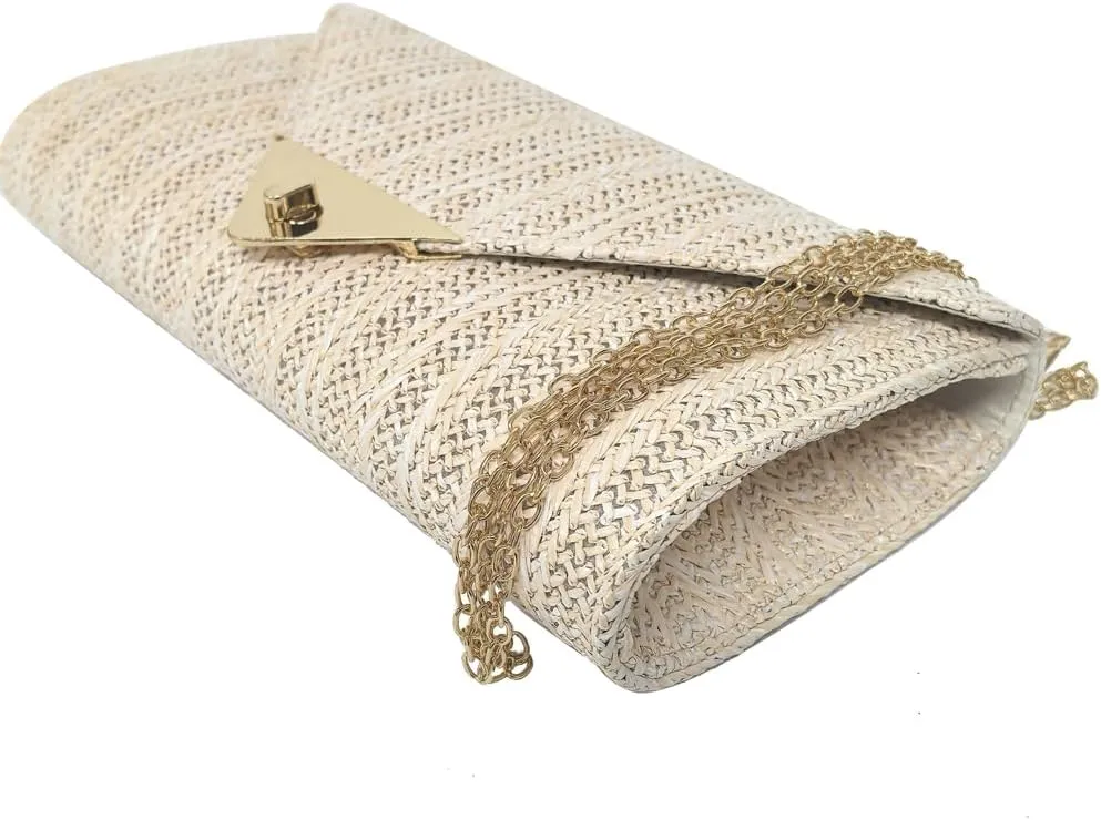 Straw Clutch Purse for Women Fashion Woven Designer Y2k Elegant Party Prom Shoulder Crossbody Bag Evening Bag 2025