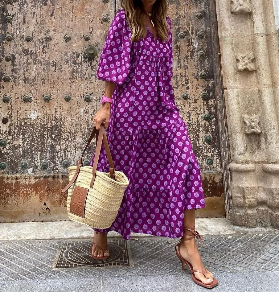 Summer Dresses for Women 2024 Casual Beach Flowy Maxi Dress Hawaiian Sun Dresses Ladies Club Party Dress