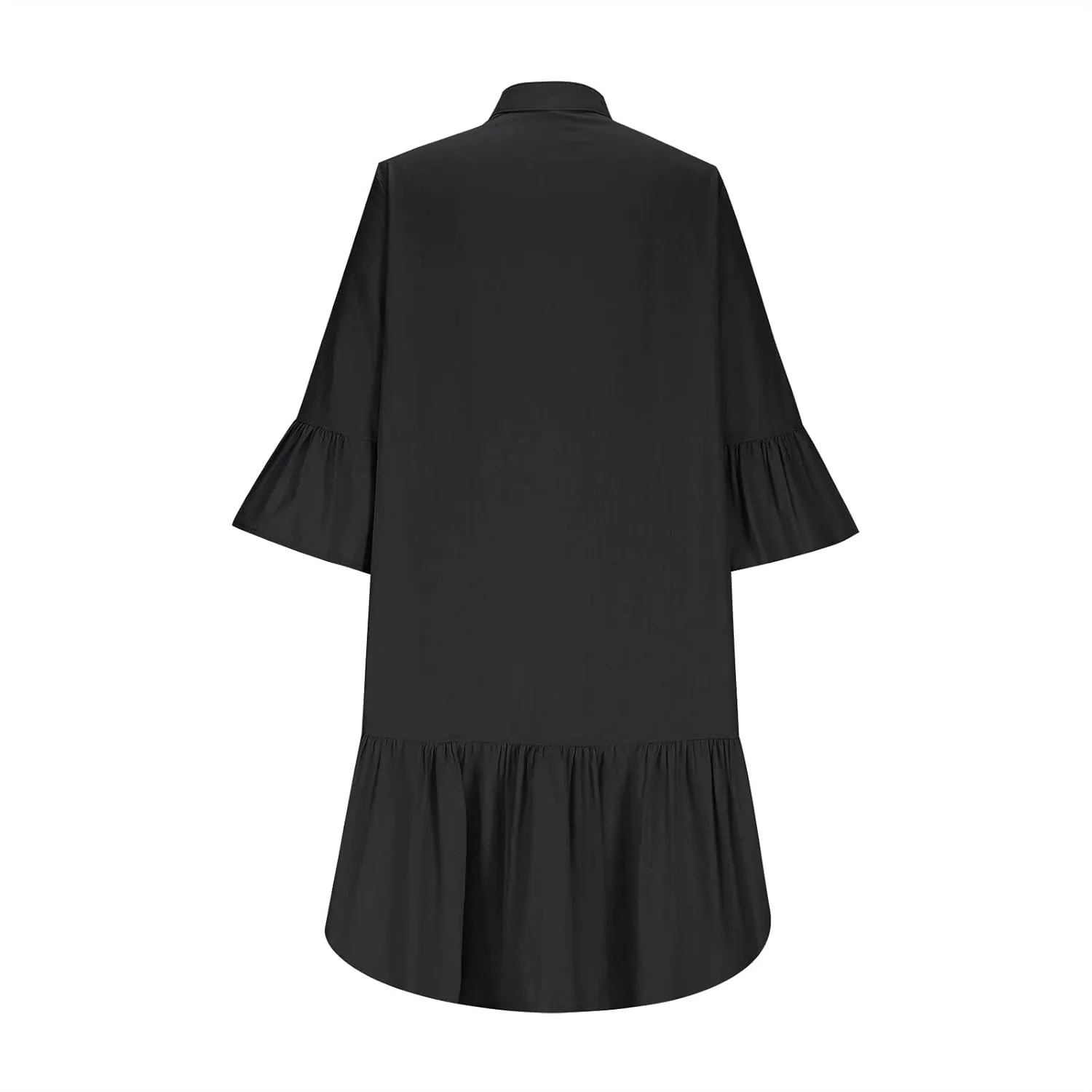 TANGNADE Beach Dresses for Women 2025 Vacation 3/4 Sleeve Summer Button Down V Neck Flowy Loose Casual Beach Dress