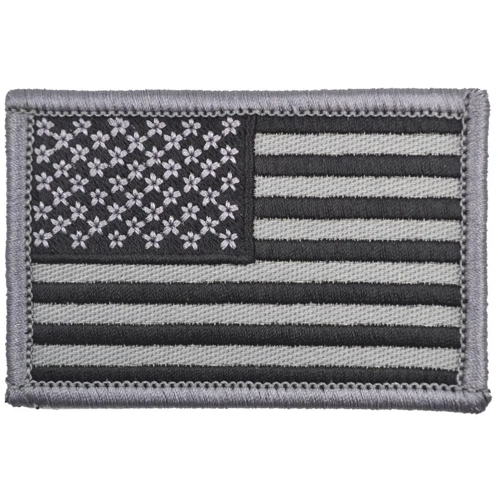 US Flag - 2x3 - Gray w/ Black
