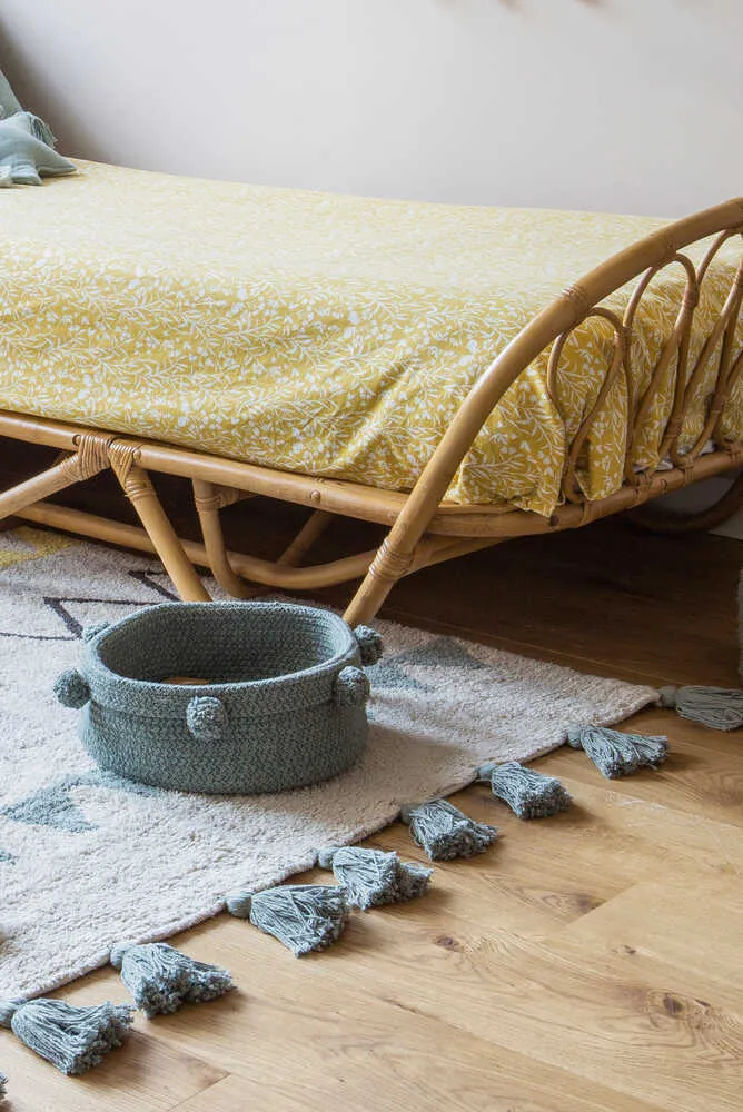 WASHABLE AREA RUG AZTECA VINTAGE BLUE