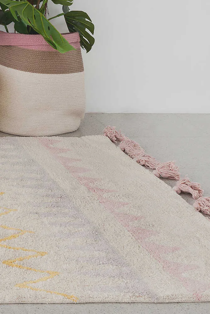 WASHABLE AREA RUG AZTECA VINTAGE NUDE
