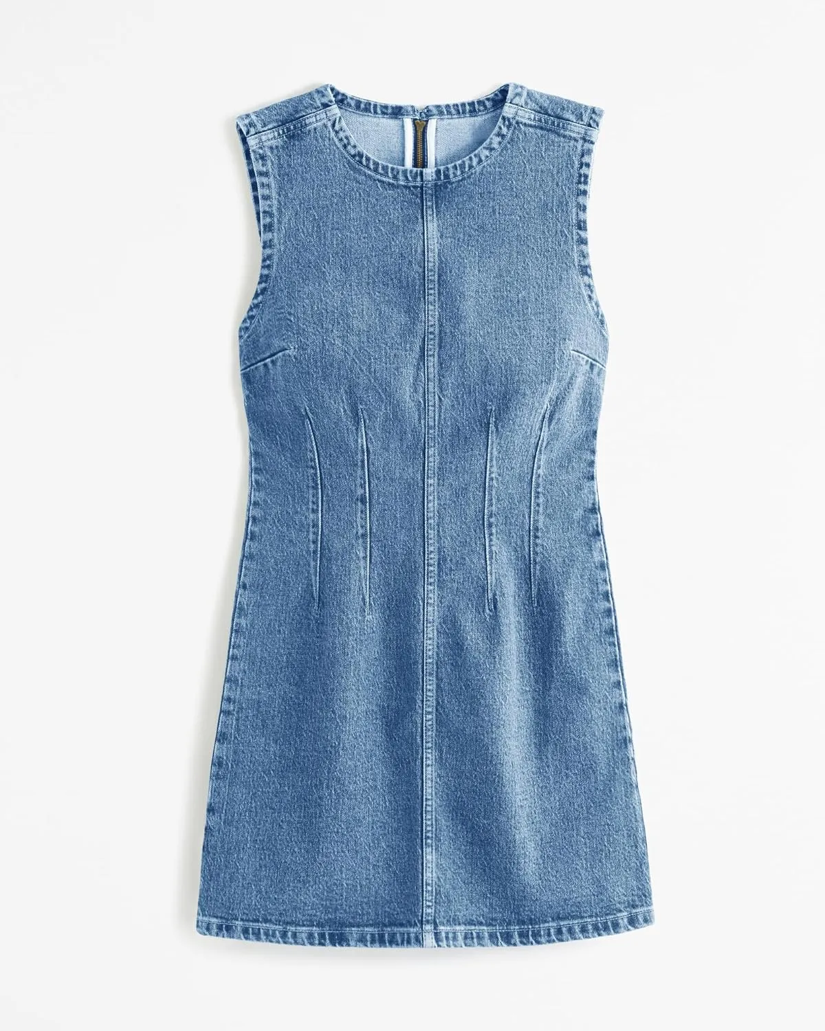 Wenrine Womens Denim Mini Dress Casual Sleeveless Crewneck Summer Jean Tank Dresses