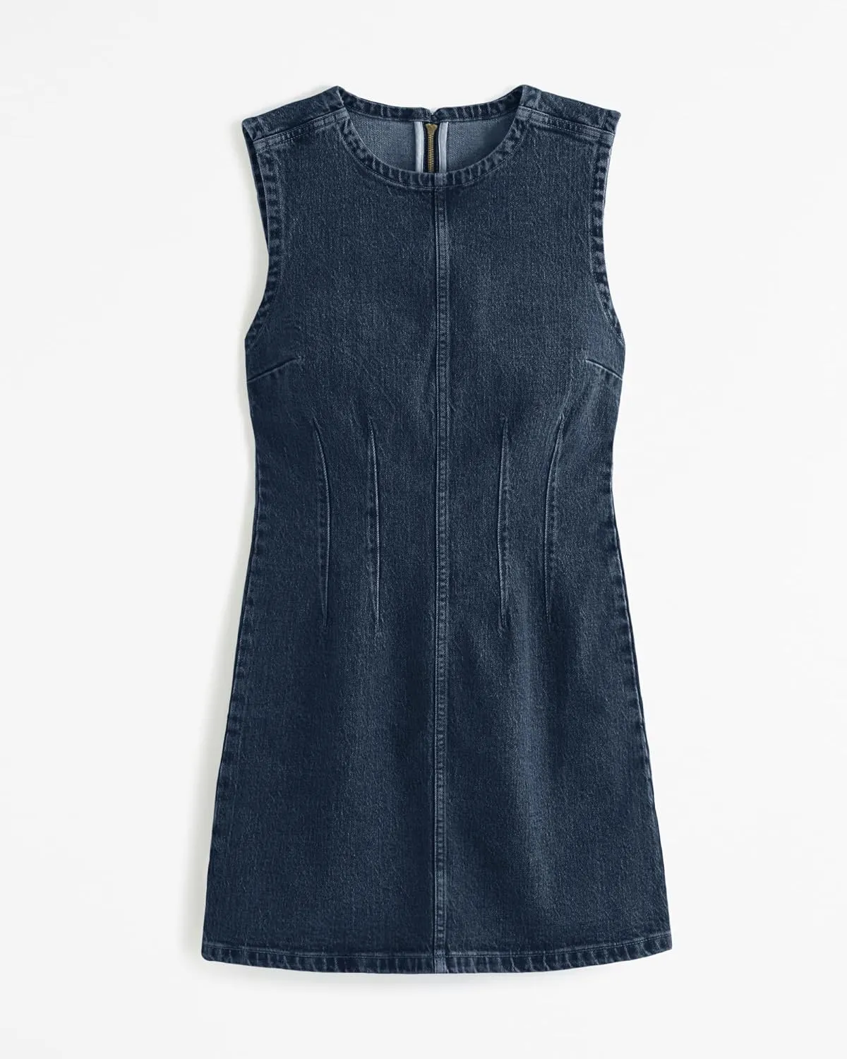 Wenrine Womens Denim Mini Dress Casual Sleeveless Crewneck Summer Jean Tank Dresses