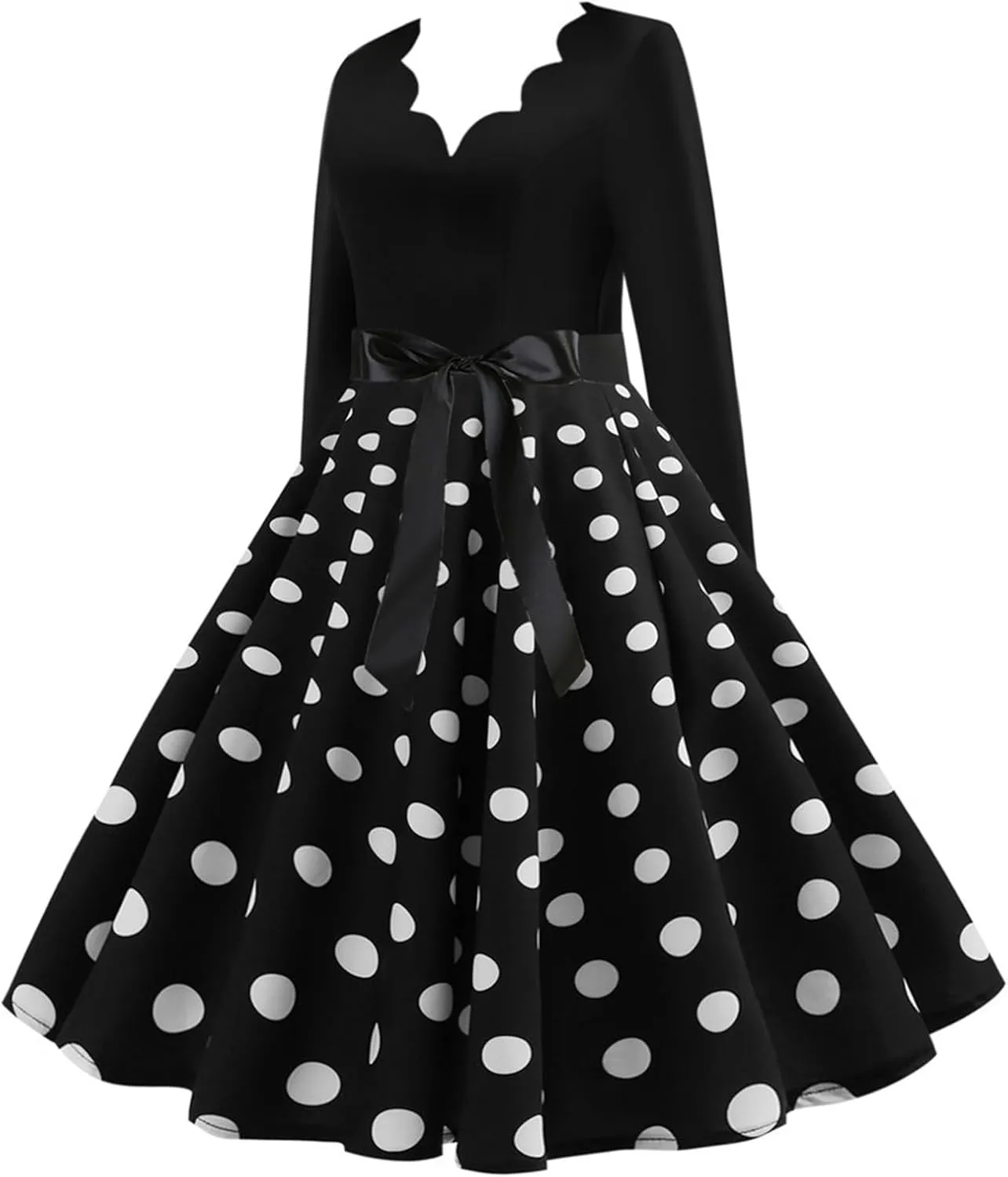 Women Casual Loose Formal Dress Long Sleeved Printed A-Line Midi Dress Plus Size Spring Dresses Church Work Dresses