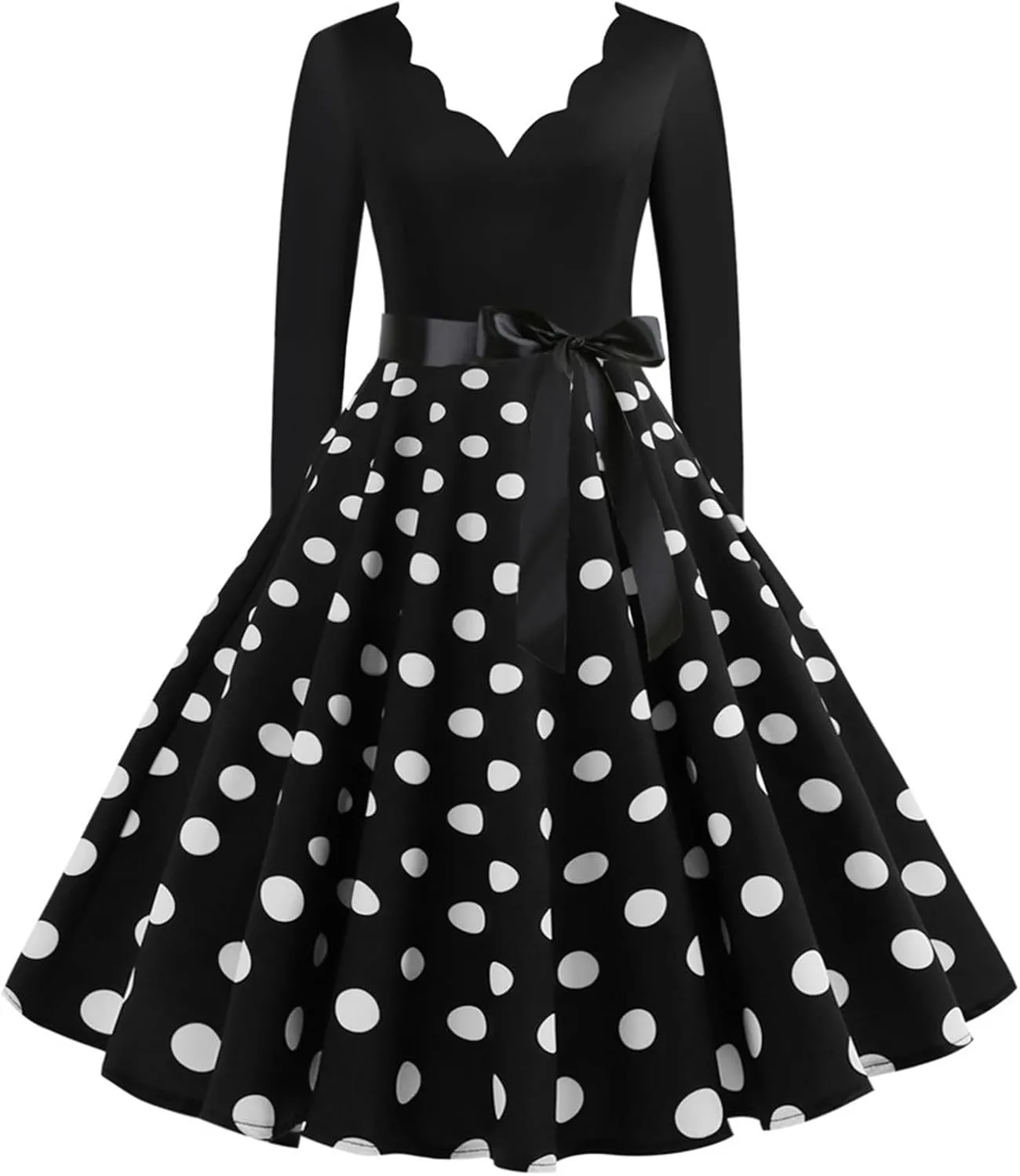 Women Casual Loose Formal Dress Long Sleeved Printed A-Line Midi Dress Plus Size Spring Dresses Church Work Dresses