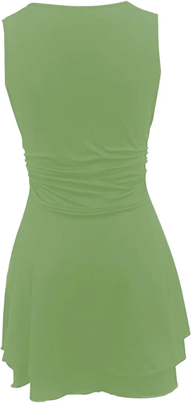 Women Summer Mini Dress 2025 Fashion Square Neck Pleated Mini Dresses Casual Fashion Elegant Sexy Ruffle Party Dress