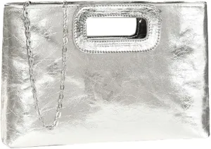 Womens Clutch Purse Gold Leather Handbag Formal Evening Bag Crossbody Bag Wedding Party Bridal Purse with Chain
