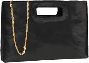 Womens Clutch Purse Gold Leather Handbag Formal Evening Bag Crossbody Bag Wedding Party Bridal Purse with Chain