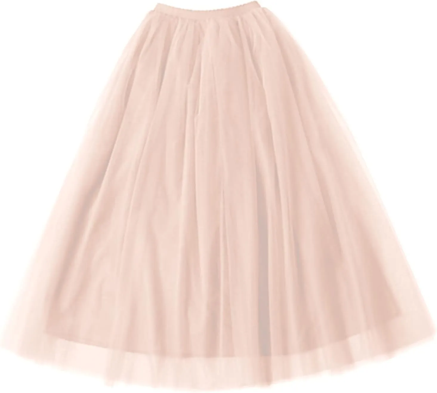 Womens Long Tutu Skirts Pleated Princess Midi Skirts Adult Tutu Dancing Party Evening Tulle Ankle Skirt for