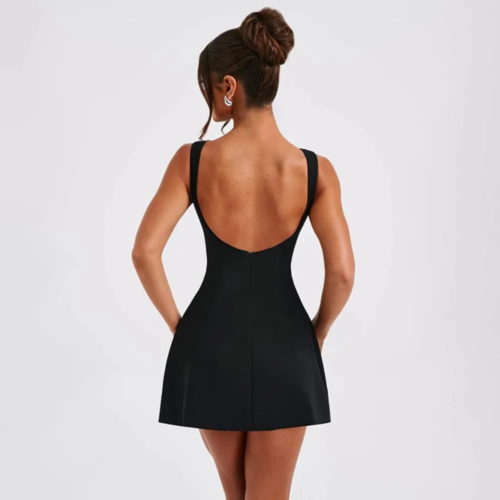Women's Sexy Casual Sleeveless Summer Dress Party Club Mini Tank Dresses Sundress Basic Fitted Dress