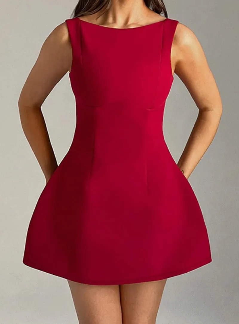 Women's Sexy Casual Sleeveless Summer Dress Party Club Mini Tank Dresses Sundress Basic Fitted Dress