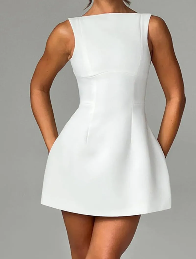 Women's Sexy Casual Sleeveless Summer Dress Party Club Mini Tank Dresses Sundress Basic Fitted Dress