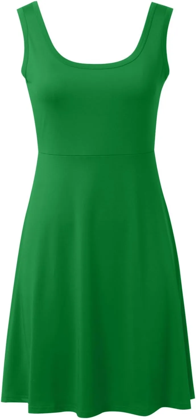 Women's Summer Beach Mini Dress Sleeveless Rockabilly Casual Dress Skater 2025 Trenty Tank Dresses