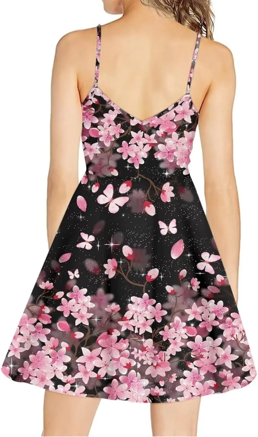 Womens Summer Casual Swing Tank Dresses, Beachwear Sleeveless Dresses for Girls