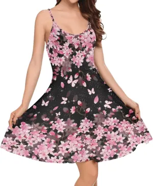 Womens Summer Casual Swing Tank Dresses, Beachwear Sleeveless Dresses for Girls