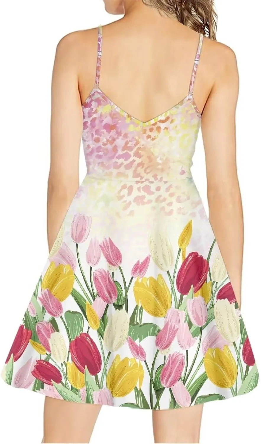 Womens Summer Casual Swing Tank Dresses, Beachwear Sleeveless Dresses for Girls