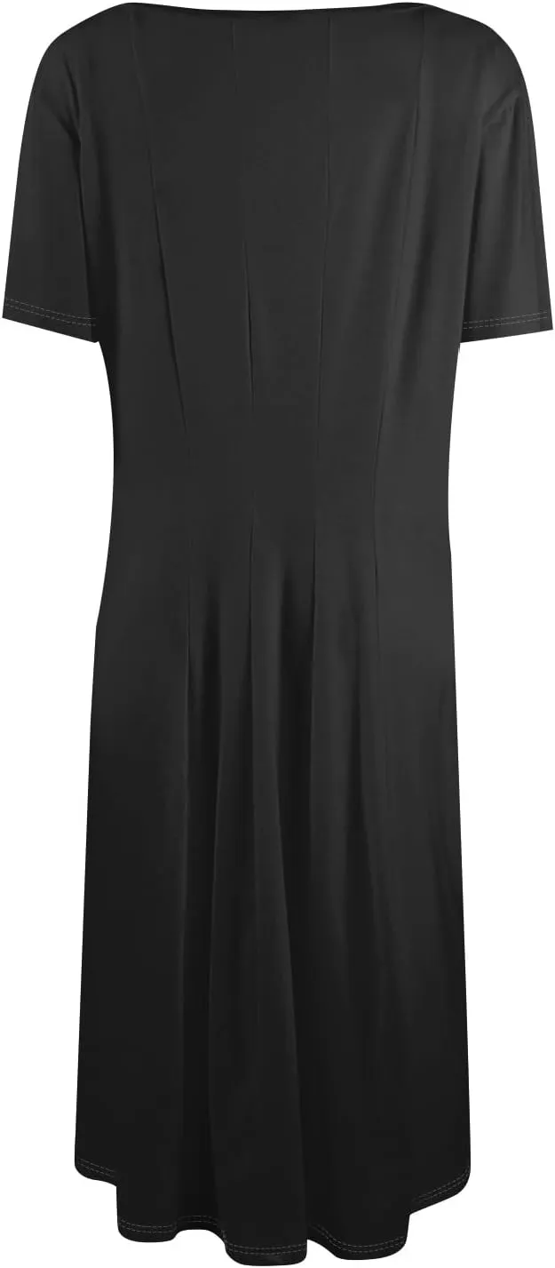 Women's Summer Dresses 2025 Casual Loose Trendy Short Sleeve Crew Neck Solid Color Gradient Midi Dress Plus Size, S-3XL